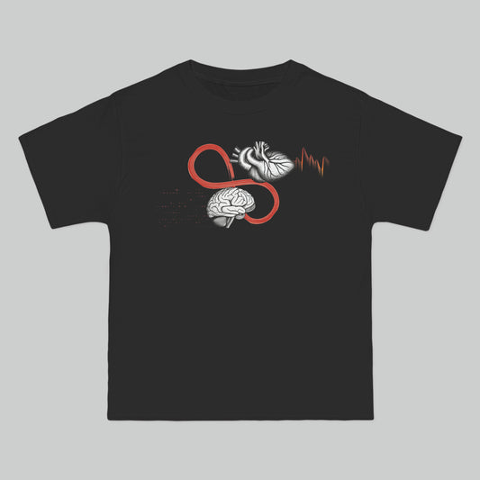 Brain vs Heart - Cotton oversized unisex t-shirt - Minimaluno