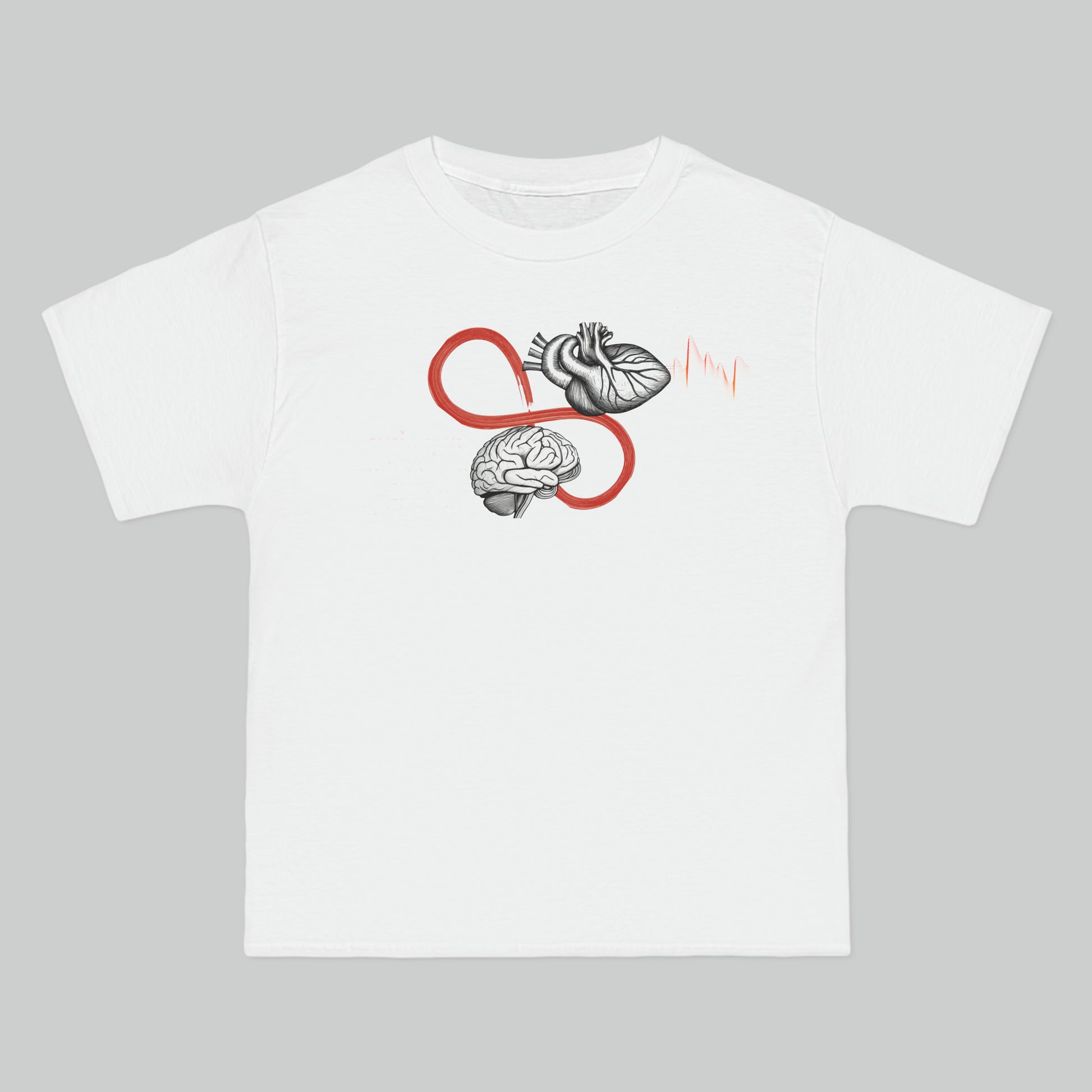 Brain vs Heart - Cotton oversized unisex t-shirt - Minimaluno